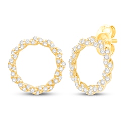 Circle of Gratitude Diamond Earrings 1/4 ct tw Round-cut 10K Yellow Gold