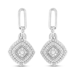 Diamond Earrings 3/8 ct tw Round-cut Sterling Silver