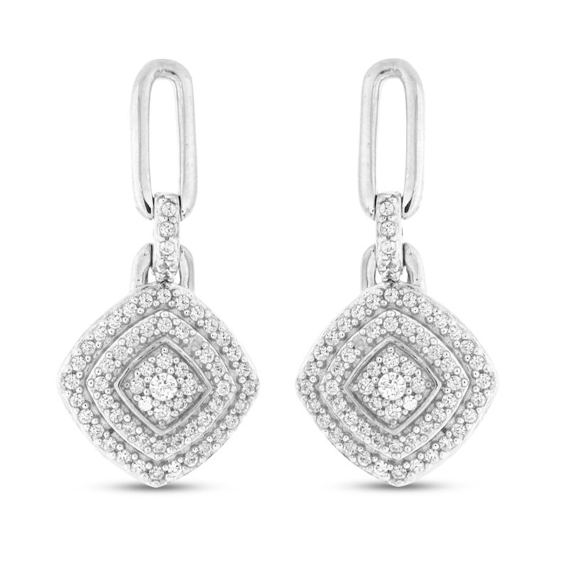 Diamond Earrings 3/8 ct tw Round-cut Sterling Silver