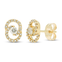 Encircled by Love Diamond Stud Earrings 1/4 ct tw Round-cut 10K Yellow Gold