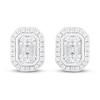 Diamond Earrings 1/3 ct tw Round & Baguette 10K White Gold