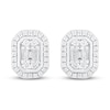 Thumbnail Image 3 of Diamond Earrings 1/3 ct tw Round & Baguette 10K White Gold
