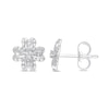 Thumbnail Image 1 of Diamond Clover Earrings 1/5 ct tw Round & Baguette Sterling Silver