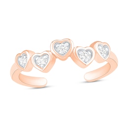 Diamond Heart Toe Ring 10K Rose Gold