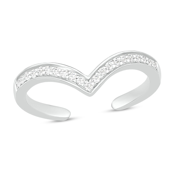 Diamond Toe Ring 10K White Gold