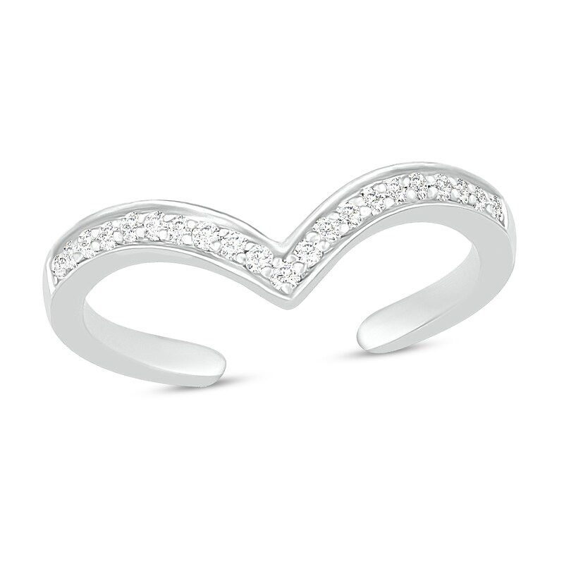 Main Image 1 of Diamond Toe Ring 10K White Gold