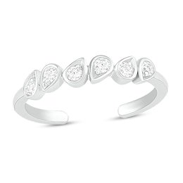 Diamond Teardrop Toe Ring 1/8 ct tw 10K White Gold