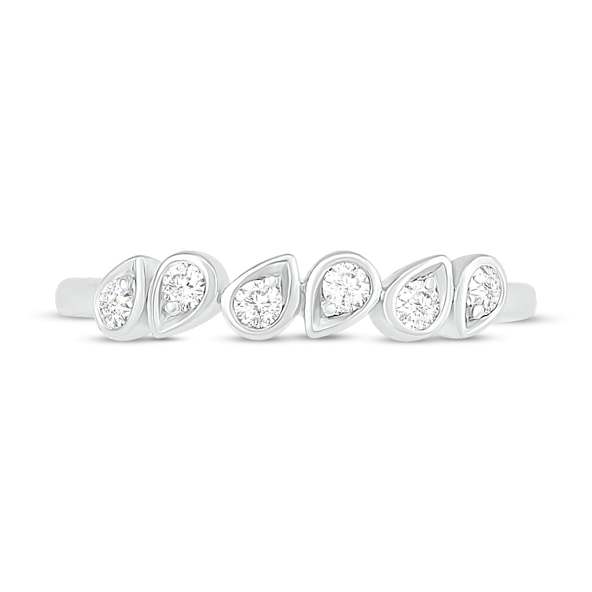 Main Image 2 of Diamond Teardrop Toe Ring 1/8 ct tw 10K White Gold