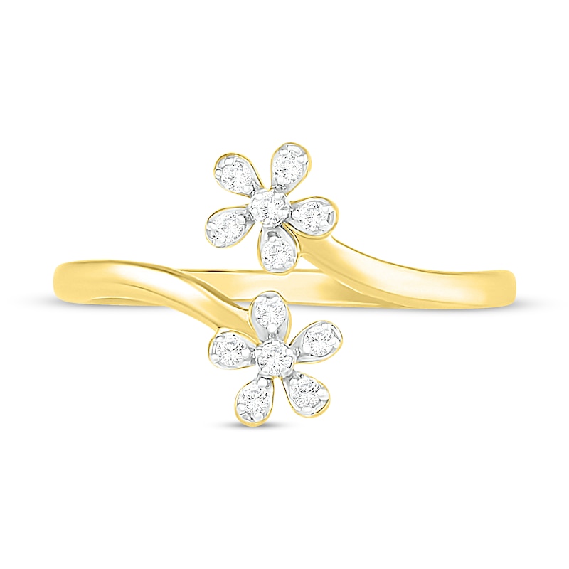 Main Image 2 of Diamond Flower Toe Ring 10K Yellow Gold