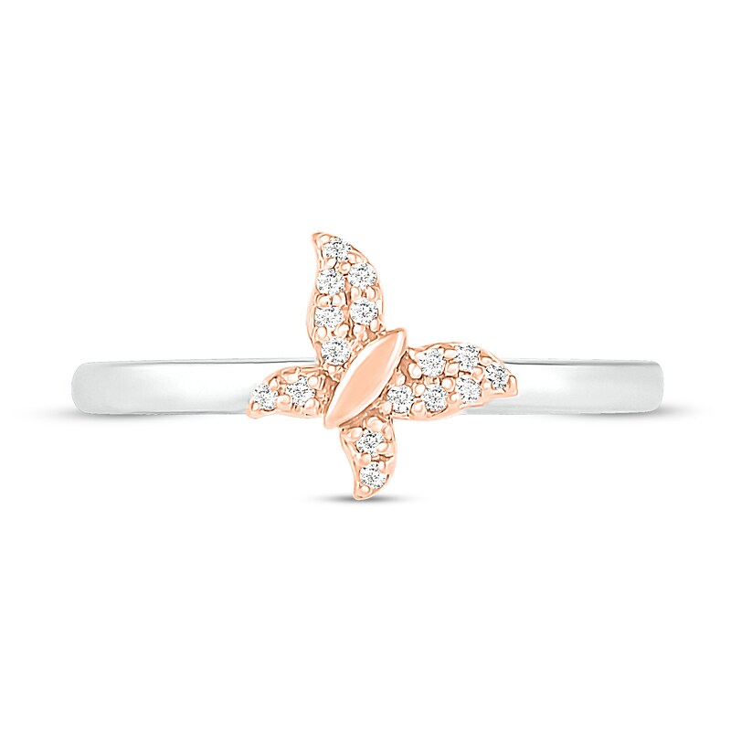 Main Image 2 of Diamond Butterfly Toe Ring 10K Two-Tone Gold