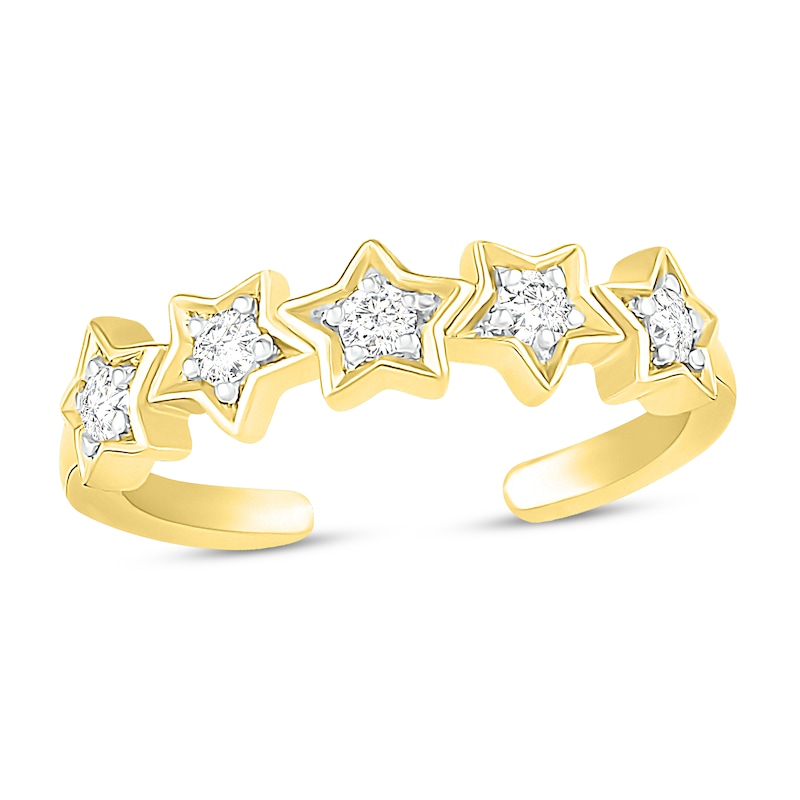 Main Image 1 of Diamond Star Toe Ring 1/6 ct tw 10K Yellow Gold