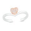Diamond Heart Toe Ring 10K Two-Tone Gold