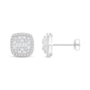Cushion-Shaped Diamond Stud Earrings 1/2 ct tw Baguette/Round-Cut 10K White Gold