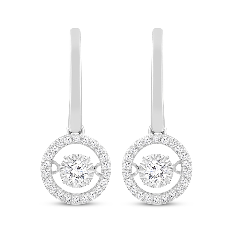 Main Image 2 of Unstoppable Love Diamond Halo Earrings 1/2 ct tw Round-Cut 10K White Gold