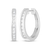 Thumbnail Image 1 of Diamond Hoop Earrings 1/4 ct tw Round-Cut 10K White Gold