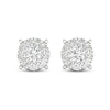 Thumbnail Image 1 of Diamond Halo Stud Earrings 1/2 ct tw Round-Cut 10K White Gold