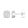 Thumbnail Image 1 of Diamond Halo Stud Earrings 1/2 ct tw Round-Cut 10K White Gold
