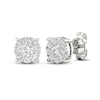 Thumbnail Image 2 of Diamond Halo Stud Earrings 1/2 ct tw Round-Cut 10K White Gold