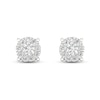 Thumbnail Image 1 of Diamond Halo Stud Earrings 1/10 ct tw Round-Cut 10K White Gold