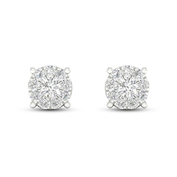 1/10 Ctw Star Cutout Round Cut Diamond Stud Earrings in 10K