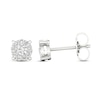Thumbnail Image 2 of Diamond Halo Stud Earrings 1/4 ct tw Round-Cut 10K White Gold