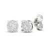 Thumbnail Image 3 of Diamond Halo Stud Earrings 1/4 ct tw Round-Cut 10K White Gold