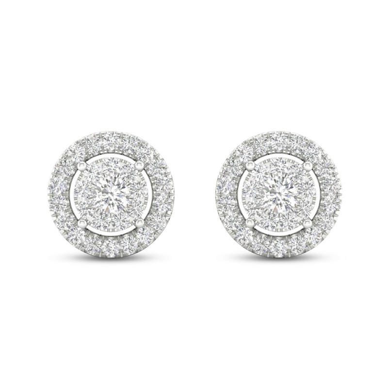 Main Image 1 of Diamond Stud Earrings 1/4 ct tw Round-Cut 10K White Gold