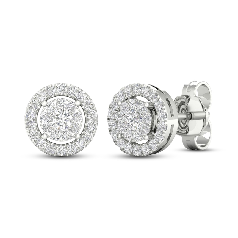 Main Image 3 of Diamond Stud Earrings 1/4 ct tw Round-Cut 10K White Gold