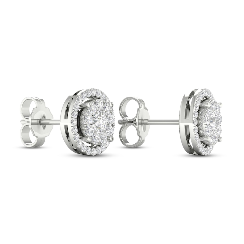 Colorless Certified Round Diamond Stud Earring in 18K White Gold, 0.30-2.0  ct. t.w. - 100% Exclusive