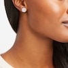 Thumbnail Image 5 of Diamond Halo Stud Earrings 1 ct tw Round-Cut 10K White Gold