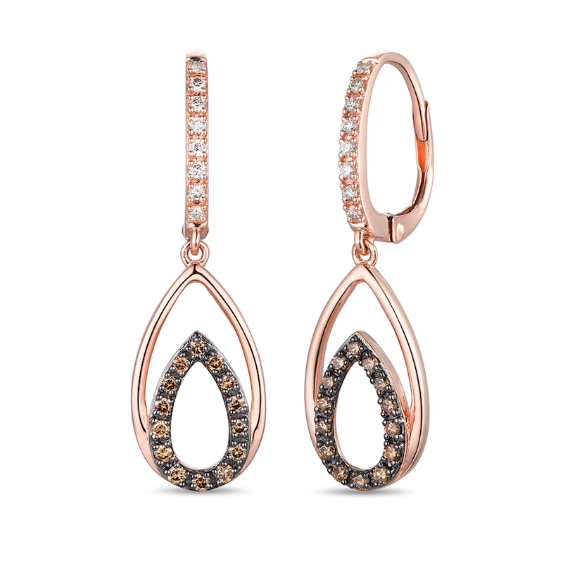 Main Image 1 of Le Vian Diamond Dangle Earrings 1/3 ct tw 14K Strawberry Gold