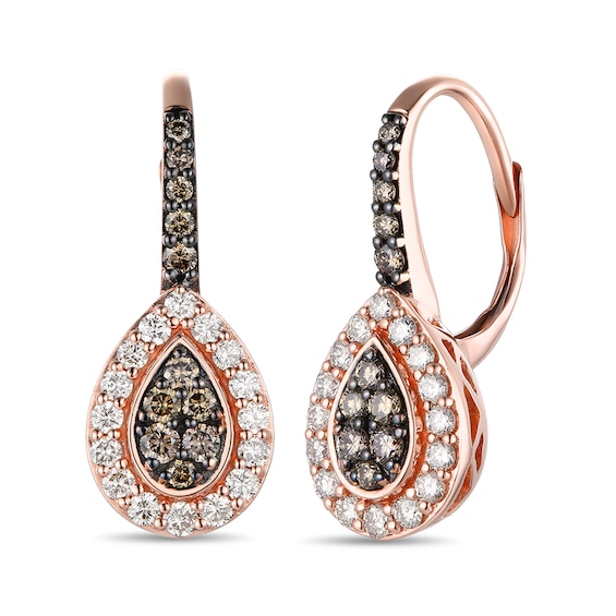 Le Vian Diamond Dangle Earrings 3/4 ct tw 14K Strawberry Gold