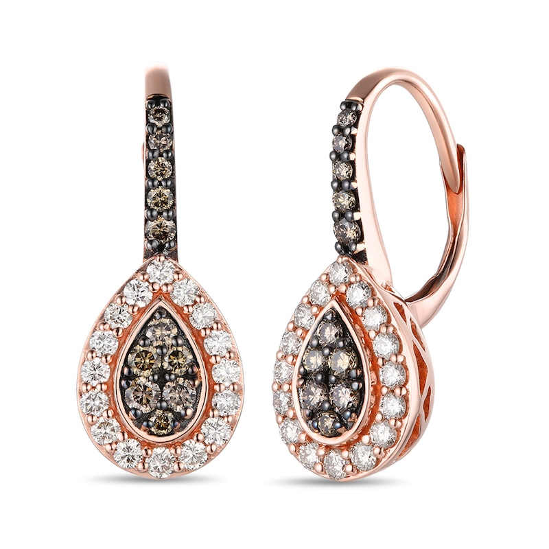 Main Image 1 of Le Vian Diamond Dangle Earrings 3/4 ct tw 14K Strawberry Gold