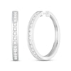 Thumbnail Image 1 of Diamond Hoop Earrings 1 ct tw Round-Cut 10K White Gold