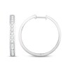 Thumbnail Image 1 of Diamond Hoop Earrings 1 ct tw Round-Cut 10K White Gold