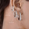Thumbnail Image 3 of Diamond Hoop Earrings 1 ct tw Round-Cut 10K White Gold