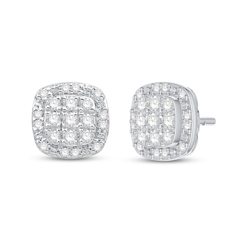 Main Image 1 of Diamond Stud Earrings 1/4 ct tw Round-Cut 10K White Gold