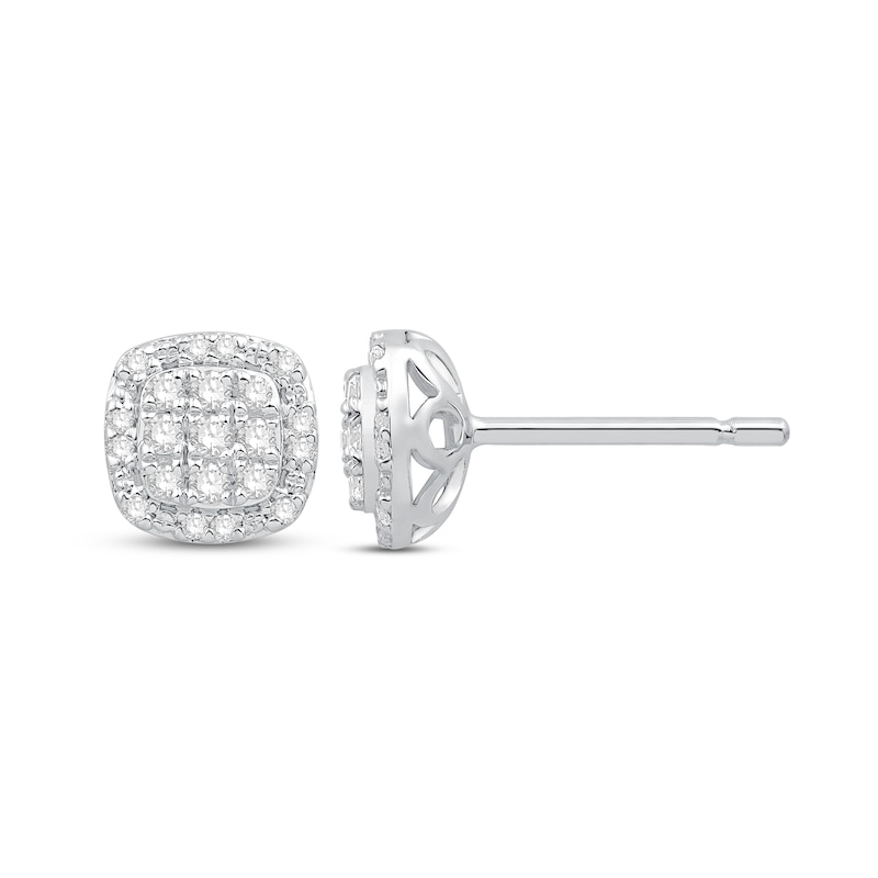 Main Image 2 of Diamond Stud Earrings 1/4 ct tw Round-Cut 10K White Gold