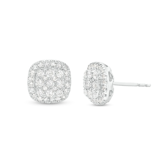 Diamond Stud Earrings 1/2 ct tw Round-Cut 10K White Gold
