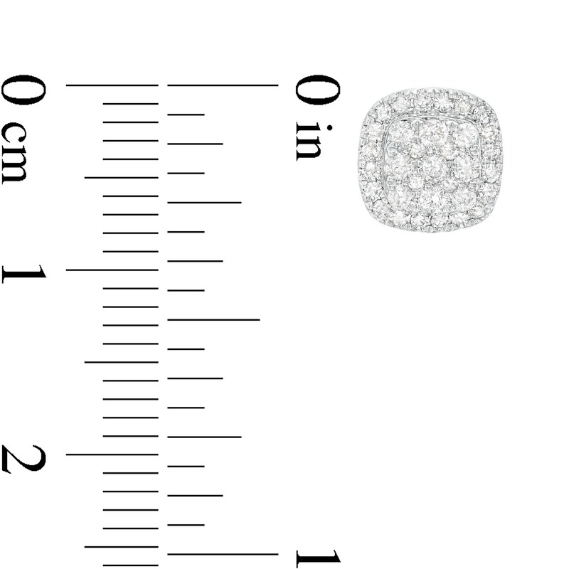 Main Image 5 of Diamond Stud Earrings 1/2 ct tw Round-Cut 10K White Gold