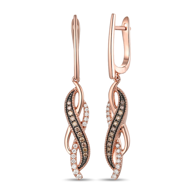 Main Image 1 of Le Vian Diamond Dangle Earrings 1/3 ct tw 14K Strawberry Gold