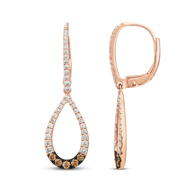 Le Vian Diamond Dangle Earrings 7/8 ct tw 14K Strawberry Gold with 360