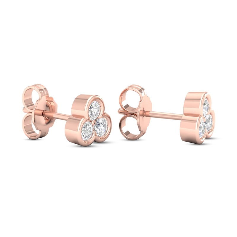Diamond Three Stone-Earrings 1/2 ct tw Round-Cut 10K Rose Gold