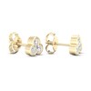 Thumbnail Image 3 of Diamond Three-Stone Earrings 1/2 ct tw Round-Cut 10K Yellow Gold