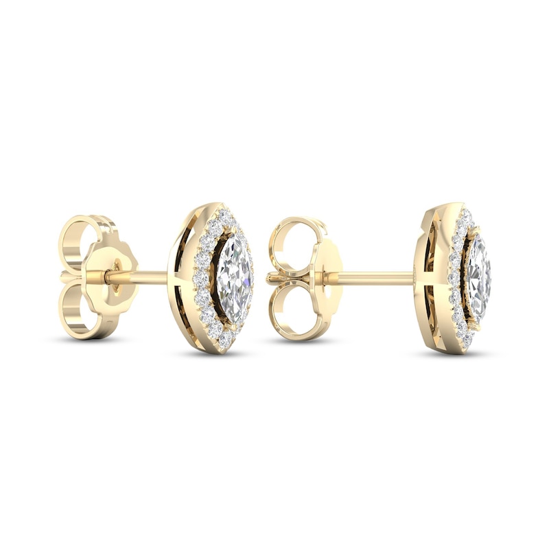 Diamond Earrings 1/3 ct tw Marquise & Round-Cut 10K Yellow Gold