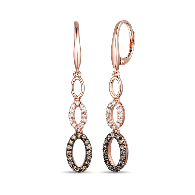 Main Image 1 of Le Vian Diamond Dangle Earrings 3/8 ct tw 14K Strawberry Gold