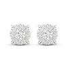 Thumbnail Image 1 of Diamond Halo Stud Earrings 1 ct tw Round-Cut 10K White Gold