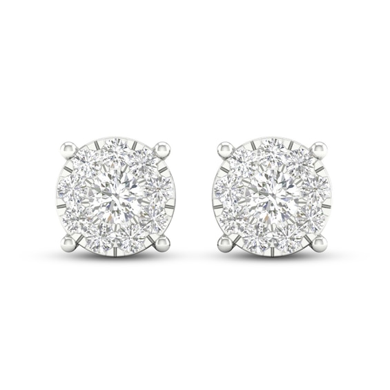 Kay Diamond Halo Stud Earrings 1 ct tw Round-Cut 10K White Gold