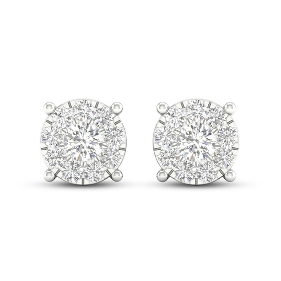 Kay Diamond Halo Stud Earrings 1 ct tw Round-Cut 10K White Gold
