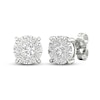 Thumbnail Image 2 of Diamond Halo Stud Earrings 1 ct tw Round-Cut 10K White Gold